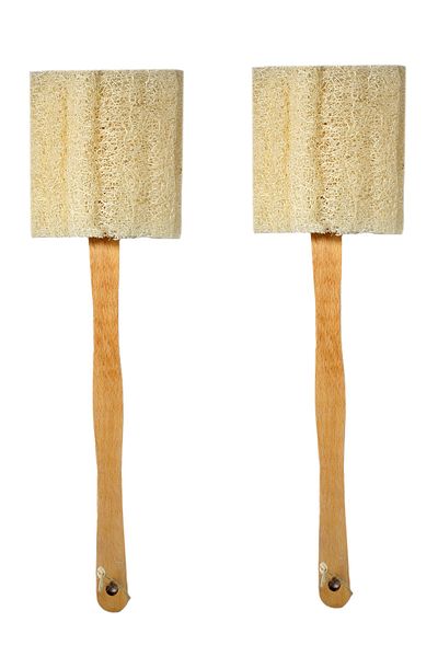 Layes Wooden Stick Shower Pouch Pumpkin Fiber Pouch Back Pouch 2 Pieces