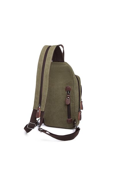 CACTİVE Ανδρική τσάντα σώματος C-active Canvas Fabric 1264 Σκούρο Πράσινο