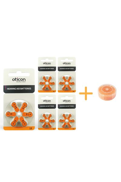 Oticon 13 No Işitme Cihazı Pili (5 PAKET X 6 ADET= 30 ADET PİL) Hediye Nem Al...
