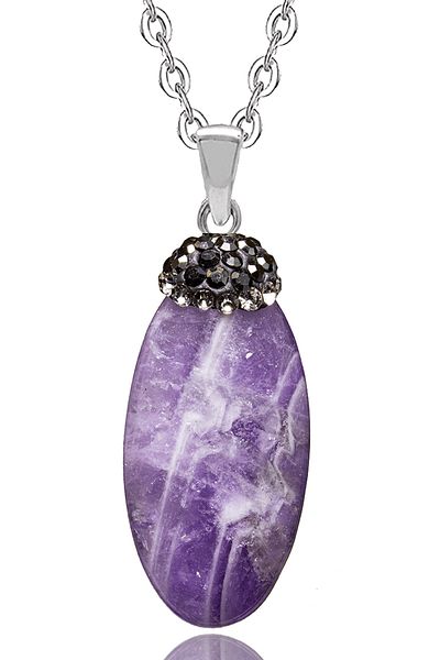 Tesbih Atölyesi Certified Zircon Stone Amethyst Natural Stone Necklace