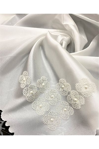AYHANHOME Pearl Lace Embroidered Bundle Cream