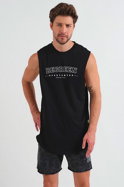 Be Green Printed Black Beast Tank Top