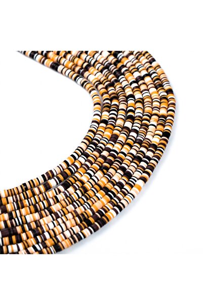 yfhobi 1 Dizi (40 Cm) - 6 Mm Fimo Boncuk, Kahve Tonları Renk Polimer Kil Fimo...