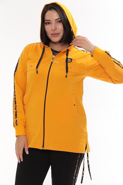 WND SPORT Leopard Print 3-Piece Wnd Women's Tracksuit Set with Slits on the Sides