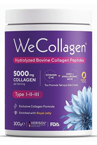 WECOLLAGEN Toz 5000 Mg Kolajen Tip1-2-3 Arı Sütü Biotin %100 Saf Ve Doğal Diy...