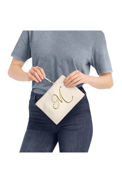 LADİJİTAL BASKI ÇÖZÜMLERİ Лляна сумка з друкованими літерами, косметичка та п...