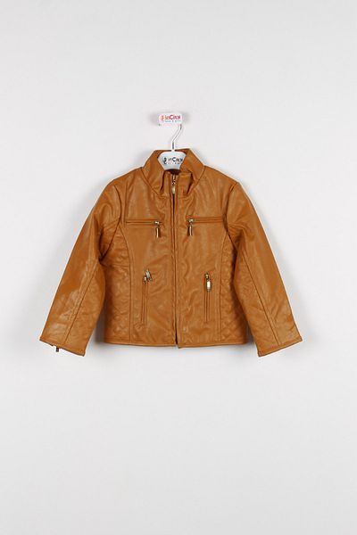 incity Girl's Mustard Leather Coat