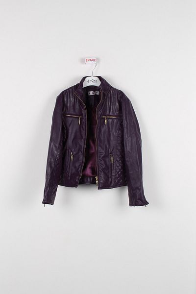 incity Girl's Purple Leather Coat