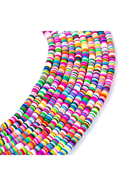 yfhobi 1 Dizi (40 Cm) - 6 Mm Fimo Boncuk, Karışık Renkli Polimer Kil Fimo Bon...