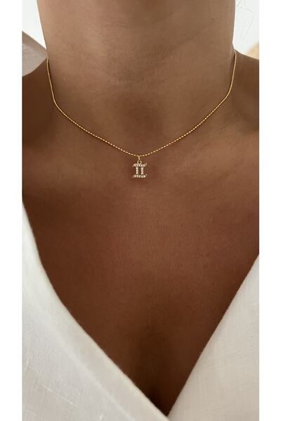 Vi store Altın Kaplama Ikizler Burcu Sembol Kolye