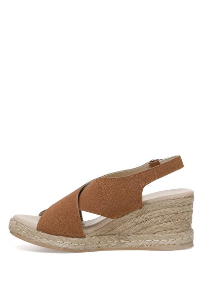 İnci Erman.s.z 2fx Tan Women's Wedge Heel Sandals