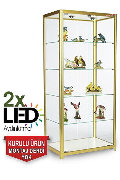 TEDA Camlı Vitrin - Camlı Dolap - Camlı Koleksiyon Vitrini - Teşhir Vitrini 175x70x30