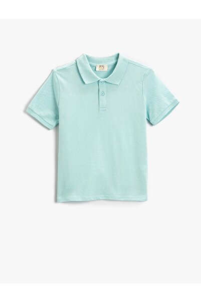 Nacar Polo Yaka Tişört Kısa Kollu Pamuklu Okul Tshirtü