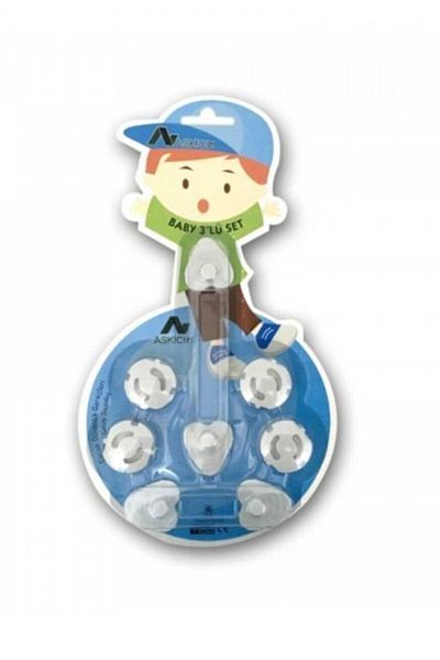 Nergizium Set of 3 Child Baby Protective Socket Closer Drawer Cabinet Safety Safety Lock