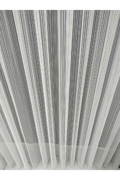 evihtiyaclarim by IOC Striped Tulle Curtain - Don'T Want Sports Iron, 1X2.5 Medium Pleated