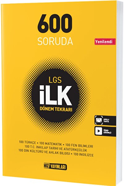 Hız Yayınları 600 Soruda Lgs Ilk Dönem Tekrarı