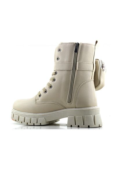 Aleza Shoes Γυναικείες μπότες Carmen Beige με Αντιολισθητικό Πορτοφόλι