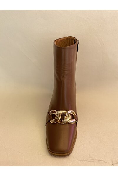 STEP MORE Hakiki(gerçek)deri Kalın Topuklu Aksesuar Detaylı Günlük Bot