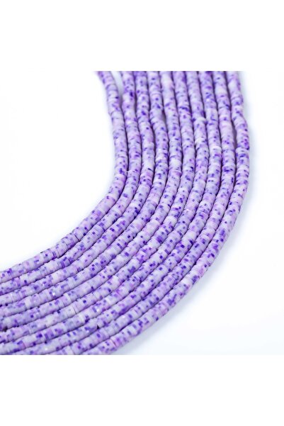 yfhobi 1 Dizi (40 Cm) - 6 Mm Fimo Boncuk, Mor Tonu Polimer Kil Fimo Boncuk Di...