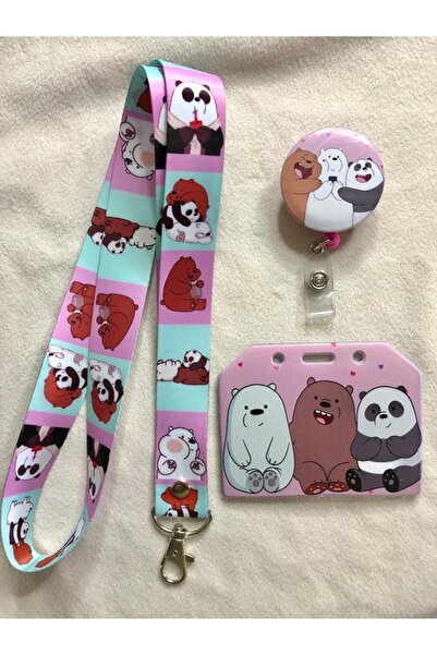 Hediyebum Set de curea pentru gât Kafadar Bears, yoyo și suport pentru carduri