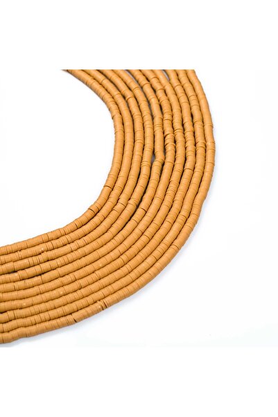 yfhobi 1 Dizi (40 Cm) - 6 Mm Fimo Boncuk, Taba Renk Polimer Kil Fimo Boncuk D...