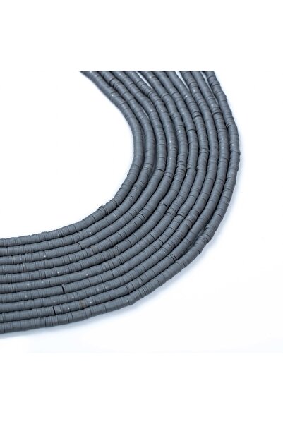 yfhobi 1 Dizi (40 Cm) - 6 Mm Fimo Boncuk, Gri Renk Polimer Kil Fimo Boncuk Di...
