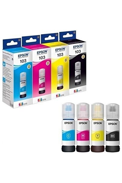 EPSON 103 Ecotank L3151 Siyah Ve Renkli Orjinal Mürekkep kartuş Takımı 65ml.*4