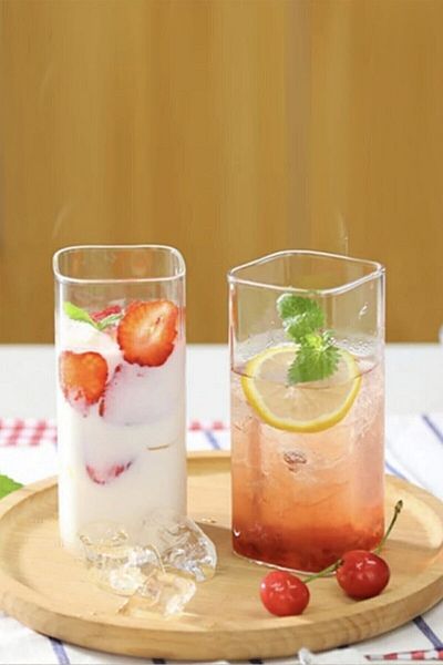 Senin Dükkanın 2-Piece Rectangular Heat Resistant Borosilicate Trend Soft Drink Cup Square Cup (2 Pieces)