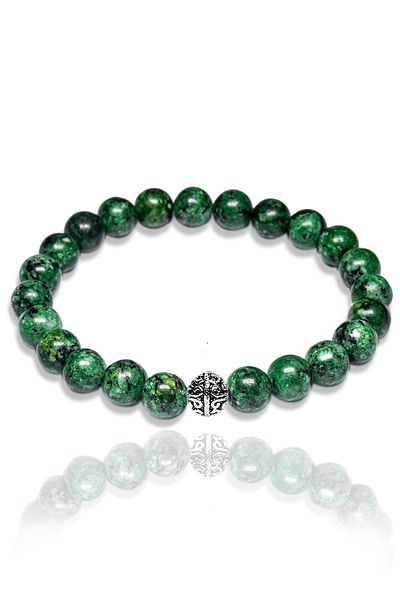 Tesbih Atölyesi Certified Real Natural Jade Bracelet - With Silver Attachment