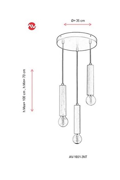 Avonni 1651 Modern Chandelier, 60 W, Nickel