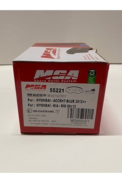 MGA Ön Fren Balata Accent Blue Uyumlu