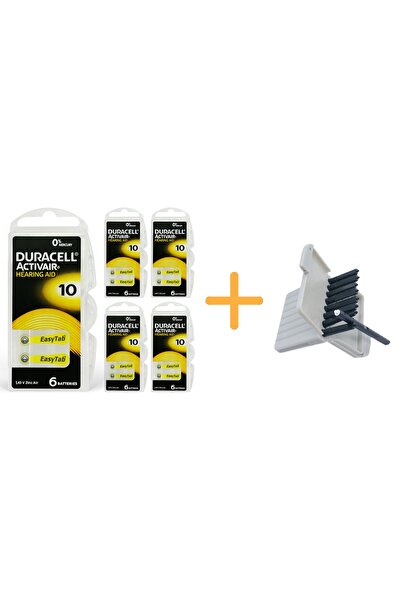 Duracell Activair 10 No Işitme Pili (5 Paket X 6= 30 Adet) + Hediye Oticon Uy...