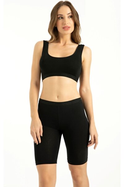 by İGP Γυναικεία μαύρα μαλακά κολάν από μπαμπού πάνω από το γόνατο Εσώρουχα