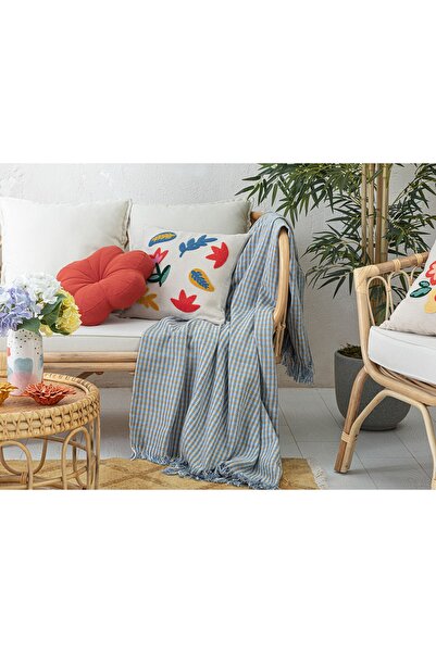 English Home Gia KOLTUK ŞALI 130x170 cm Sarı - Mavi