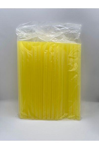 Bursa Pipet Yellow Bubble Tea Frozen Smoothie and Milkshake Compatible Straw Thick Cocktail Straw 50 Pieces