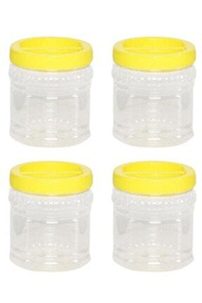 Nalbant Plastik 1 Liter 4 Pieces Plastic Jar Pet Can Storage Container