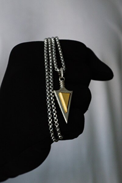 Double Color Triagle Triangle Arrow Knitted Chain Necklace