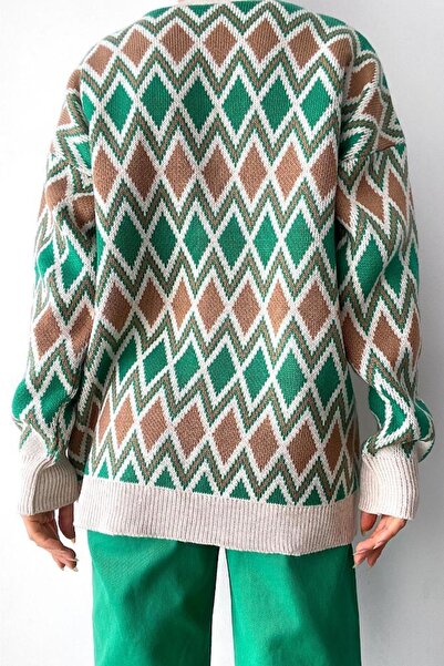 FEMELLE Γυναικεία πολύχρωμη Ζακέτα με κουμπιά casual