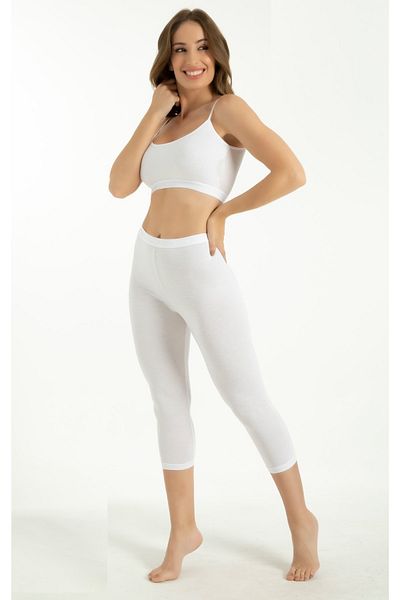 by İGP Leggings Capri din bambus moale albi de damă