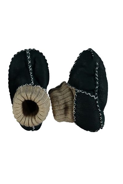 cskticaret Mother Child Newborn Baby Natural Genuine Leather Baby Booties 1 Month, 12 Month Uni