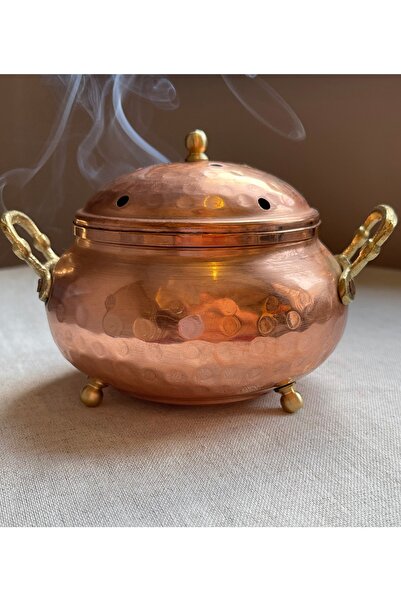 ERATOS Cadı Kazanı Saplı Bakır Tütsülük - El Yapımı Bakır Tütsülük