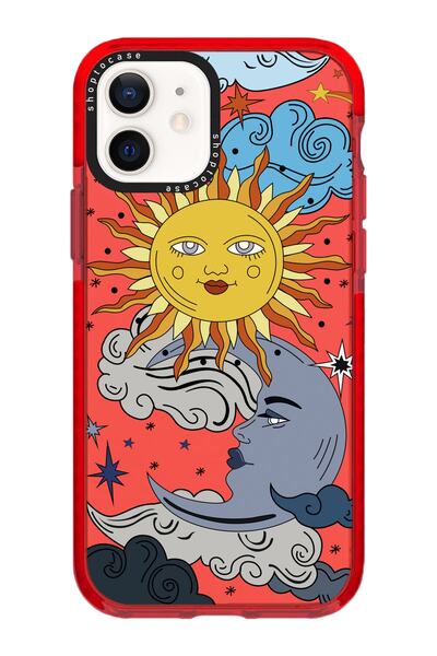 shoptocase Iphone 11 Uyumlu Kırmızı Impact Güneş Ay Tasarımlı Telefon Kılıfı