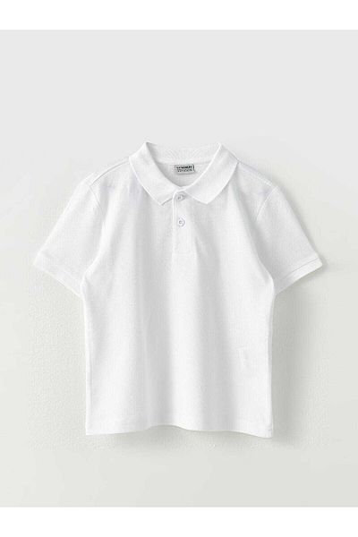LC Waikiki Polo Neck Basic bavlněné chlapecké tričko s krátkým rukávem, balení 2 ks
