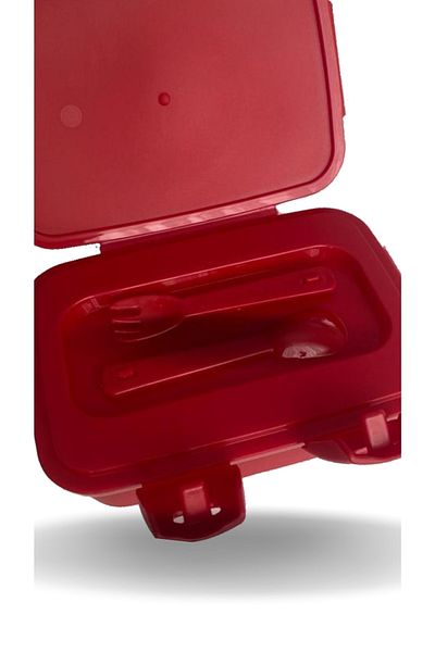 Tuffex Supermen 2 Layers 4 Compartments with Fork and Spoon, Vibrant Colored 1st Quality Lunch Box