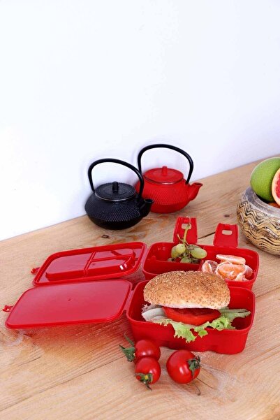 Tuffex Supermen 2 Layers 4 Compartments with Fork and Spoon, Vibrant Colored 1st Quality Lunch Box