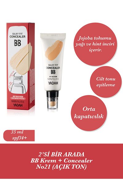 YADAH Bb Cream Concealer - Silky Texture, 2 Pack, in One - No.21 (White Ten)