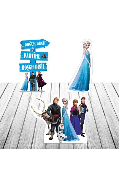 SİYAH PARTİ EVİ Elsa Karlar Ülkesi / Frozen Doğum Günü Masa Maketi Panosu