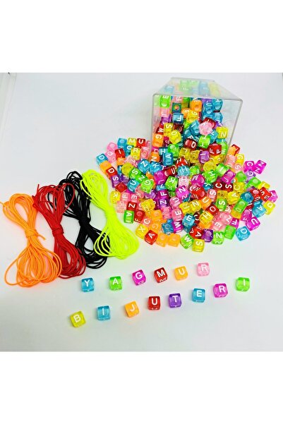 yağmur gökçe 200 de bucăți de mărgele colorate cu litere cubice albe și frâng...