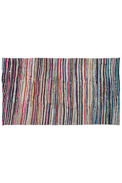 Apex El Dokuması Vintage Yün-pamuk Çizgili Çaput Halı 32474 143 X 250 cm