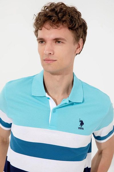 U.S. Polo Assn. Мъжка тениска с тюркоазено поло яке